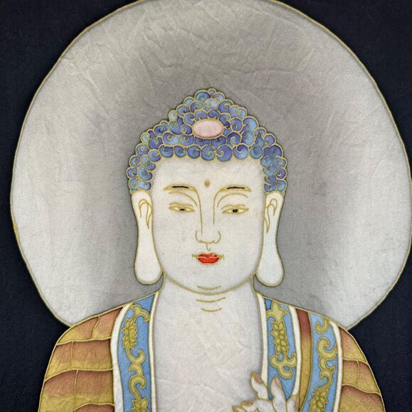 Asian Image Silk Kaftan Buddha Dress One Size Up to XL Loungewear India RARE Zen - Picture 2 of 14